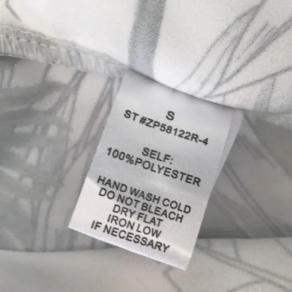 Green Tropical Leaf Print Wide Leg Trousers - S - Picture 3 of 5